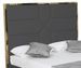 Lit 140x190 cm avec coffre de rangement et tête de lit simili gris et laiton Delhie - Photo n°3
