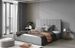 Lit 140x200 cm tissu gris clair capitonné vertical Vareze - Photo n°2