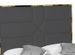 Lit 180x200 cm avec coffre de rangement et tête de lit simili gris et laiton Delhie - Photo n°3