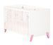 Lit 60x120 cm bois laqué blanc et rose Joy - Photo n°2