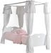 Lit à baldaquin AMORI 90x200 – Blanc laqué, élégant & personnalisable - Photo n°1