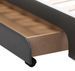 Lit à LED 2 tiroirs simili cuir gris et pieds bois massif noir Nyam 160x200 cm - Photo n°7