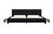 Lit à LED 2 tiroirs simili cuir noir et pieds bois massif noir Nyam 180x200 cm - Photo n°6
