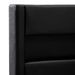 Lit à LED 2 tiroirs simili cuir noir et pieds bois massif noir Nyam 180x200 cm - Photo n°7
