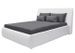 Lit adulte 140 x 190 cm + coffre de rangement - Simili blanc - Sommier inclus - CLOUD - Photo n°3