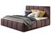 Lit adulte avec coffre de rangement Vika – Tissu capitonné - Photo n°1