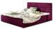 Lit adulte avec sommier Lenzo – Velours rembourré - Photo n°1