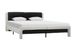 Lit adulte simili cuir blanc et noir Joya 140x200 cm - Photo n°1