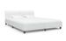 Lit adulte simili cuir blanc et pieds métal noir Meyza 160x200 cm - Photo n°1