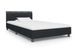 Lit adulte simili cuir noir et pieds métal noir Meyza 100x200 cm - Photo n°1