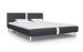 Lit adulte tissu simili cuir noir et pieds métal chromé Andou 160x200 cm - Photo n°1