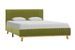 Lit adulte tissu vert et pieds bois clair Melo 140x200 cm - Photo n°1