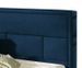 Lit avec coffre velours bleu tête de lit capitonnée Lenzo - Photo n°3