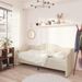 Lit avec éclairage USB Crème Tissu 90x200 cm 5 - Photo n°1