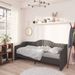 Lit avec éclairage USB Gris foncé Tissu 90x200 cm 3 - Photo n°1