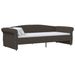 Lit avec éclairage USB Marron foncé Tissu 90x200 cm 4 - Photo n°1