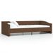 Lit avec éclairage USB Marron Tissu 90x200 cm 2 - Photo n°1