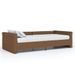 Lit avec éclairage USB Marron Tissu 90x200 cm 5 - Photo n°1