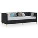 Lit avec éclairage USB Noir Tissu 90x200 cm - Photo n°1