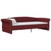 Lit avec éclairage USB Rouge bordeaux Tissu 90x200 cm 4 - Photo n°1
