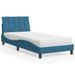 Lit avec matelas bleu 90x190 cm velours - Photo n°1