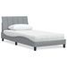 Lit avec matelas gris clair 100x200 cm tissu - Photo n°1