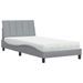 Lit avec matelas gris clair 100x200 cm tissu - Photo n°2