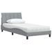 Lit avec matelas gris clair 100x200 cm tissu - Photo n°4