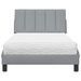 Lit avec matelas gris clair 100x200 cm tissu - Photo n°5