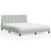 Lit avec matelas gris clair 160x200 cm velours - Photo n°1