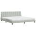 Lit avec matelas gris clair 200x200 cm velours - Photo n°2