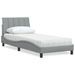 Lit avec matelas gris clair 80x200 cm tissu - Photo n°1