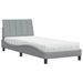 Lit avec matelas gris clair 80x200 cm tissu - Photo n°2