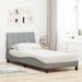 Lit avec matelas gris clair 80x200 cm tissu - Photo n°3