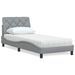 Lit avec matelas gris clair 80x200 cm tissu - Photo n°1