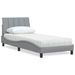 Lit avec matelas gris clair 90x190 cm tissu - Photo n°1