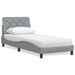 Lit avec matelas gris clair 90x190 cm tissu - Photo n°1