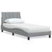 Lit avec matelas gris clair 90x200 cm tissu - Photo n°1