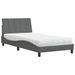 Lit avec matelas gris foncé 100x200 cm tissu - Photo n°2