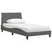 Lit avec matelas gris foncé 100x200 cm tissu - Photo n°4