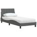 Lit avec matelas gris foncé 90x190 cm tissu - Photo n°4