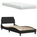 Lit avec matelas noir 90x190 cm tissu - Photo n°8