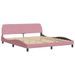 Lit avec matelas rose 180x200 cm velours - Photo n°4