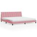 Lit avec matelas rose 200x200 cm velours - Photo n°1