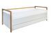 Lit banquette scandinave avec tiroirs blanc et bois de chêne vernis Vanika 80x180 cm - Photo n°1