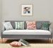 Lit banquette tissu lin gris clair Boni 90 - Photo n°1