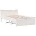 Lit bibliothèque sans matelas blanc 135x190 cm bois pin massif - Photo n°9