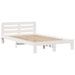 Lit bibliothèque sans matelas blanc 135x190 cm bois pin massif - Photo n°5