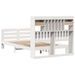 Lit bibliothèque sans matelas blanc 135x190 cm bois pin massif - Photo n°8