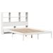 Lit bibliothèque sans matelas blanc 135x190 cm bois pin massif - Photo n°3